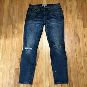Current/Elliott | The Stiletto destroyed denim crop ankle jeans Women’s size 27
